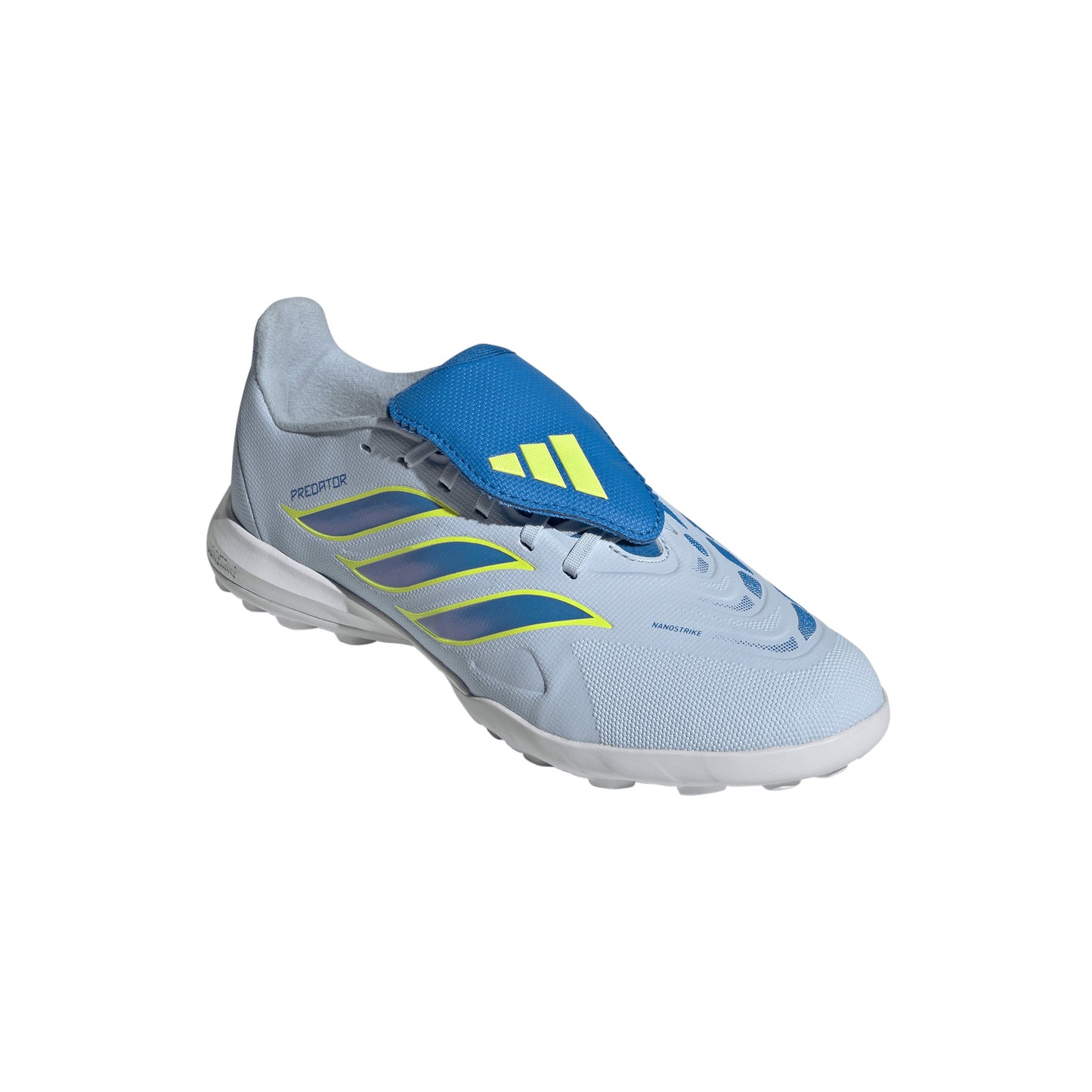adidas Predator League Kids FoldTongue  FT TF Turf Soccer Cleat - Crystal Sky / Ray Blue / Team Solar Yellow 2