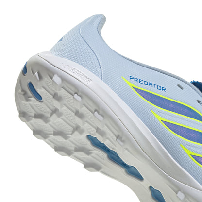 adidas Predator League Kids FoldTongue  FT TF Turf Soccer Cleat - Crystal Sky / Ray Blue / Team Solar Yellow 2