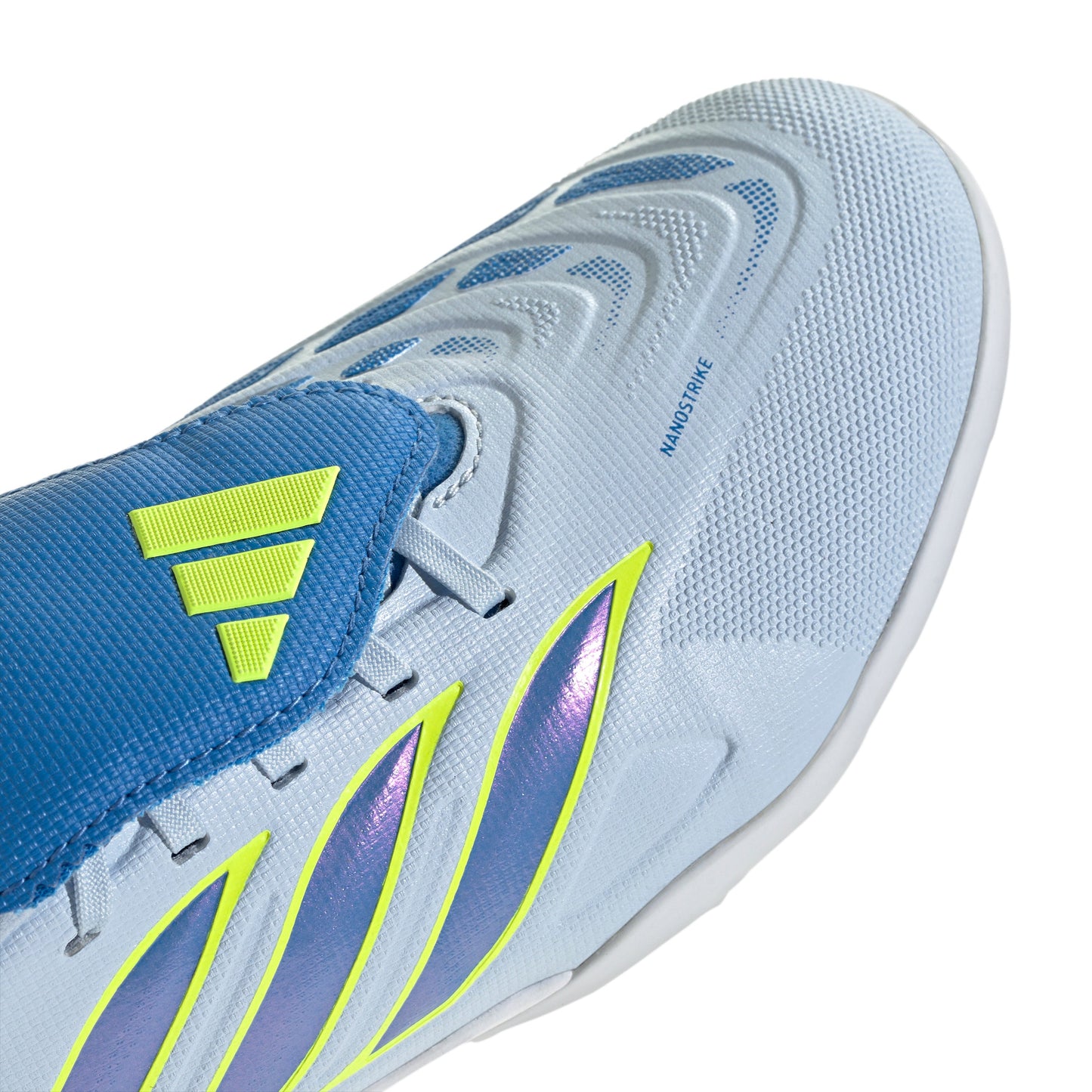 adidas Predator League Kids FoldTongue  FT TF Turf Soccer Cleat - Crystal Sky / Ray Blue / Team Solar Yellow 2