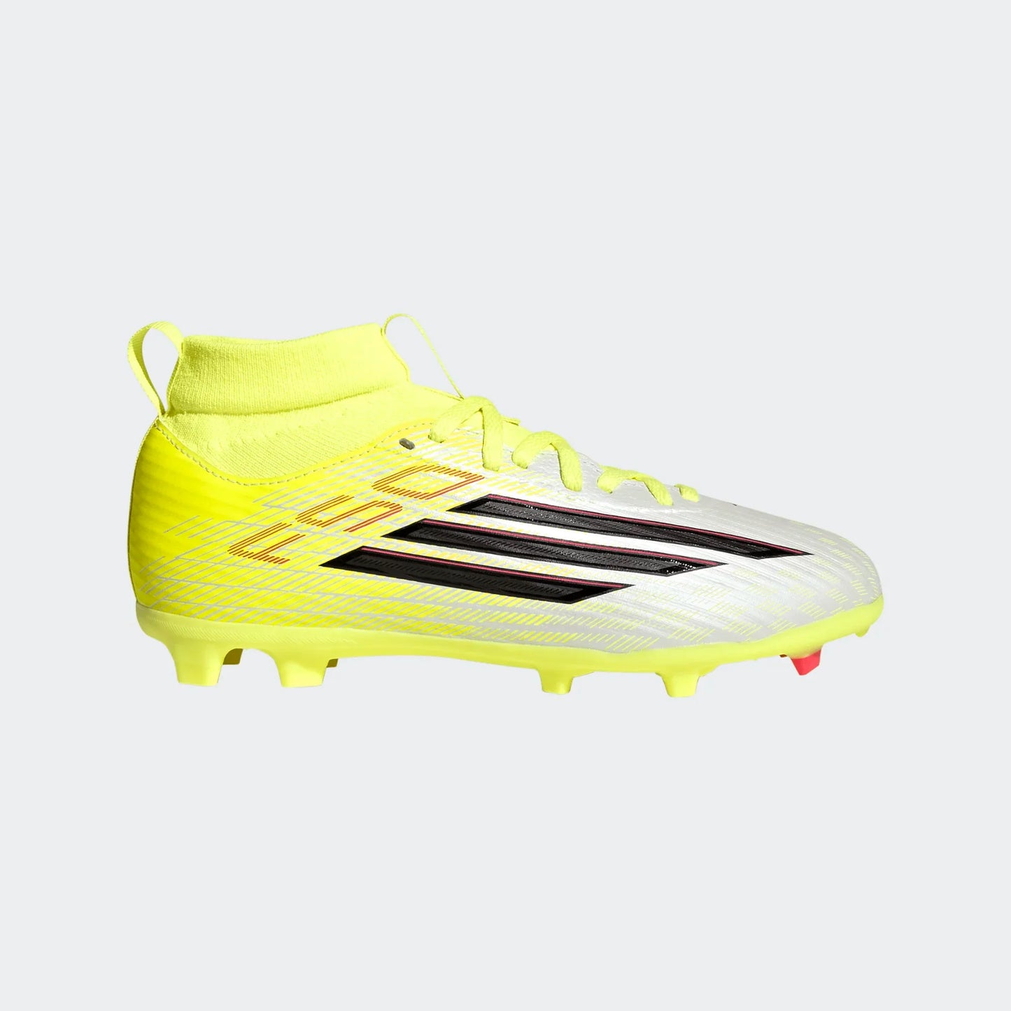 adidas Junior F50 Mid League FG/MG Firm Ground Soccer Cleat - Team Solar Yellow/Core Black/Lucid Red