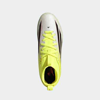 adidas Junior F50 Mid League FG/MG Firm Ground Soccer Cleat - Team Solar Yellow/Core Black/Lucid Red