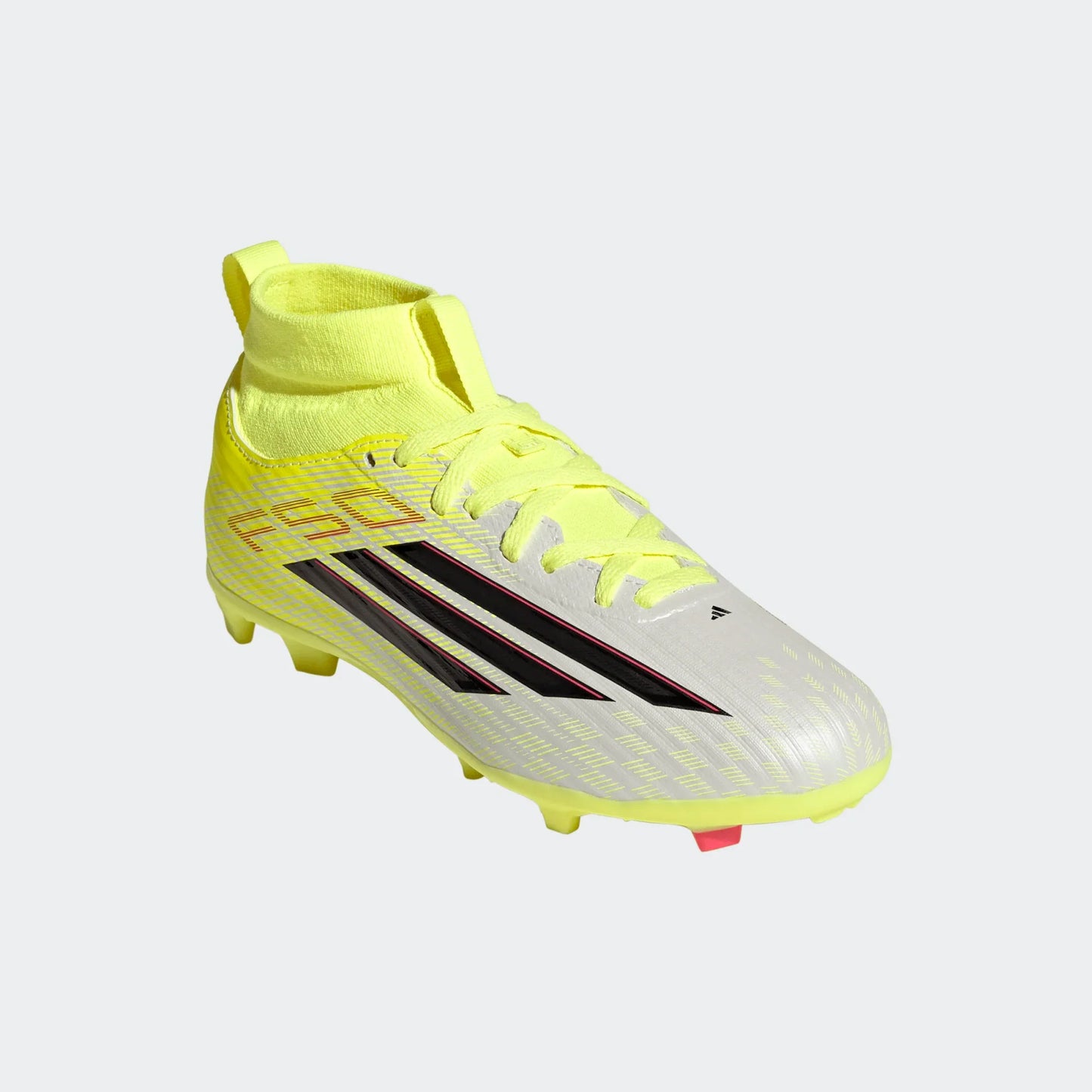 adidas Junior F50 Mid League FG/MG Firm Ground Soccer Cleat - Team Solar Yellow/Core Black/Lucid Red