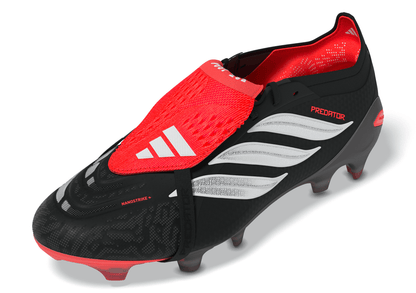 adidas Predator Elite FoldTongue FT FG Firm Ground Soccer Cleats - CBlack/ FTWhite/ Lucred