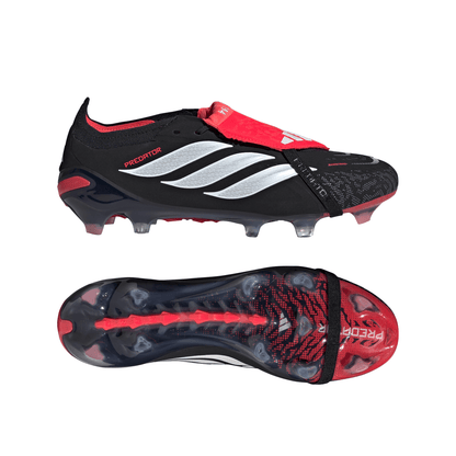 adidas Predator Elite FoldTongue FT FG Firm Ground Soccer Cleats - CBlack/ FTWhite/ Lucred