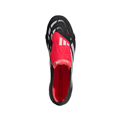 adidas Predator Elite FoldTongue FT FG Firm Ground Soccer Cleats - CBlack/ FTWhite/ Lucred