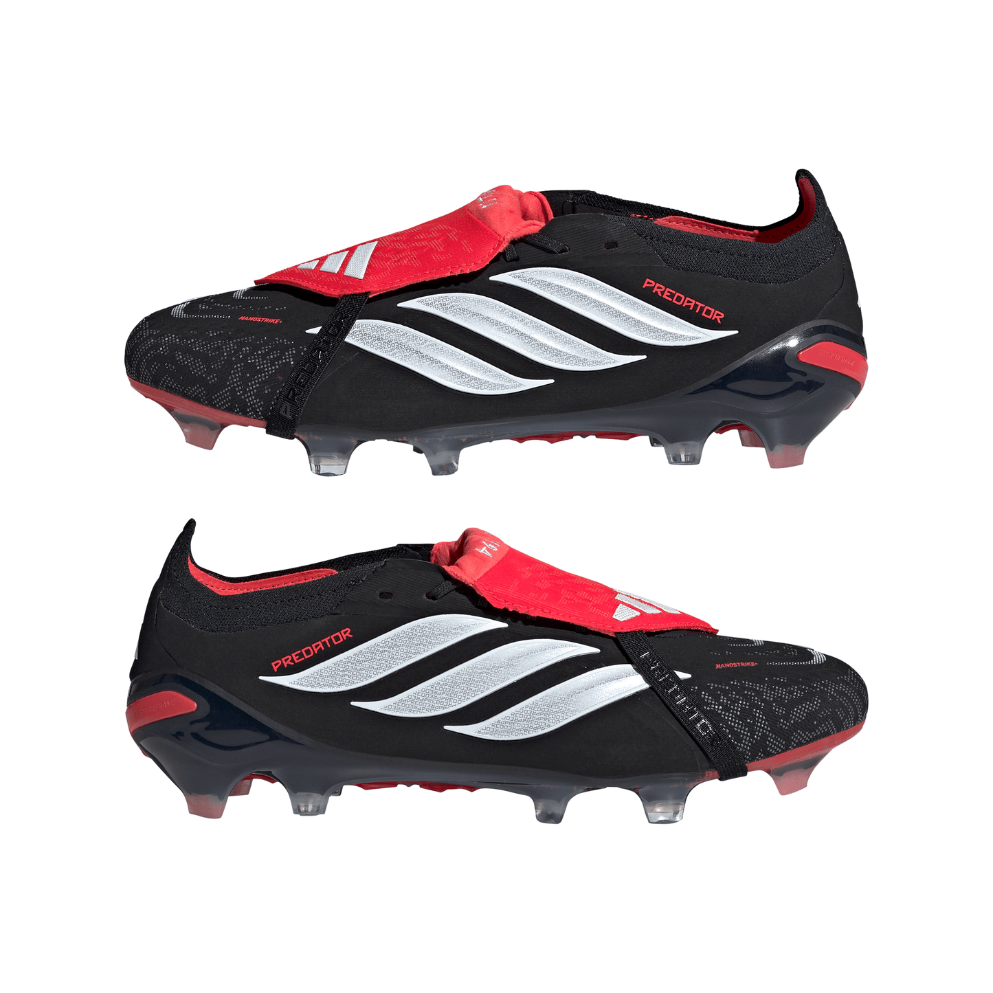 adidas Predator Elite FoldTongue FT FG Firm Ground Soccer Cleats - CBlack/ FTWhite/ Lucred