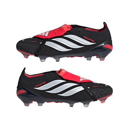 adidas Predator Elite FoldTongue FT FG Firm Ground Soccer Cleats - CBlack/ FTWhite/ Lucred
