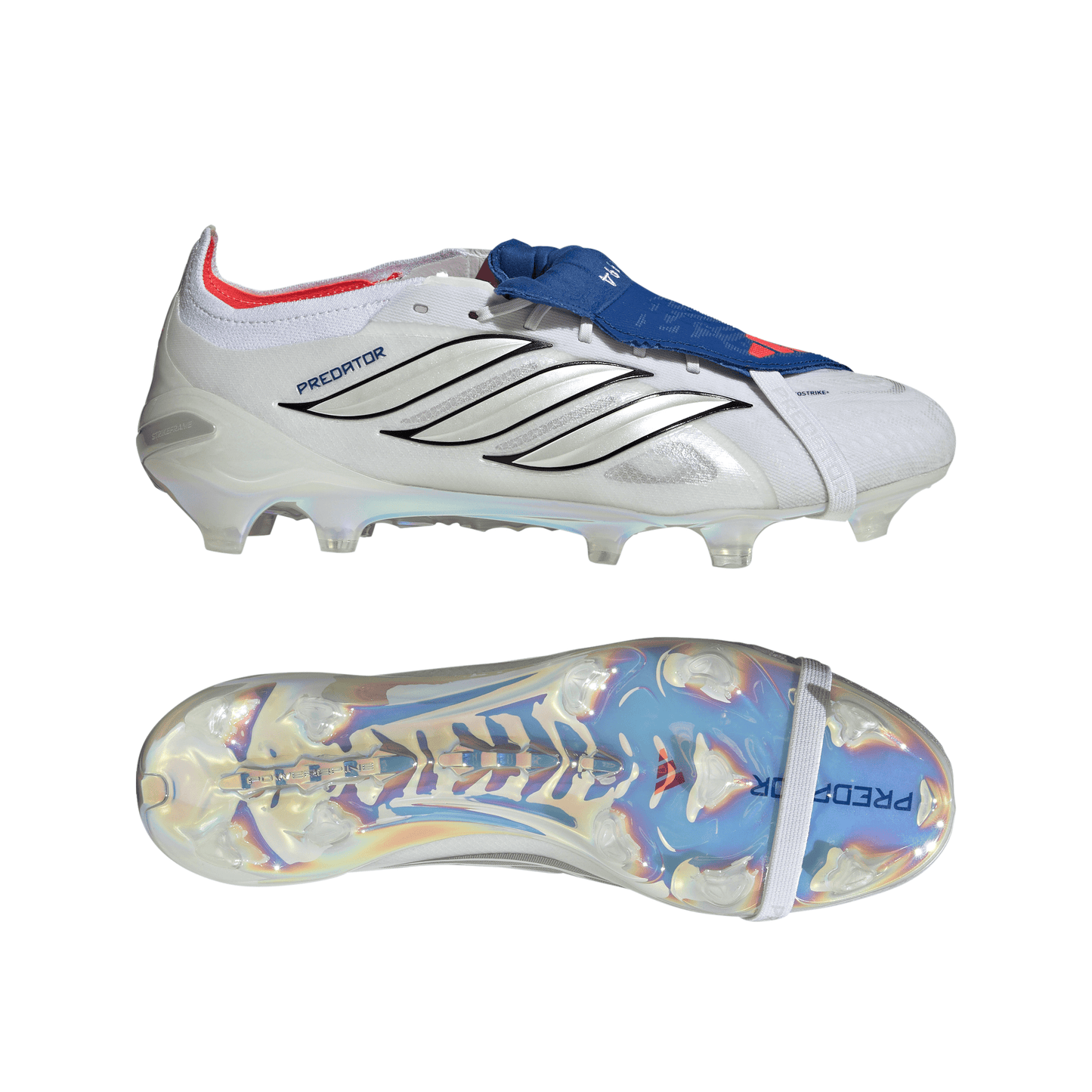 adidas Predator Elite FoldTongue FT BELLINGHAM FG Firm Ground Soccer Cleats - FTWhite /Zeromt /Royal Blue