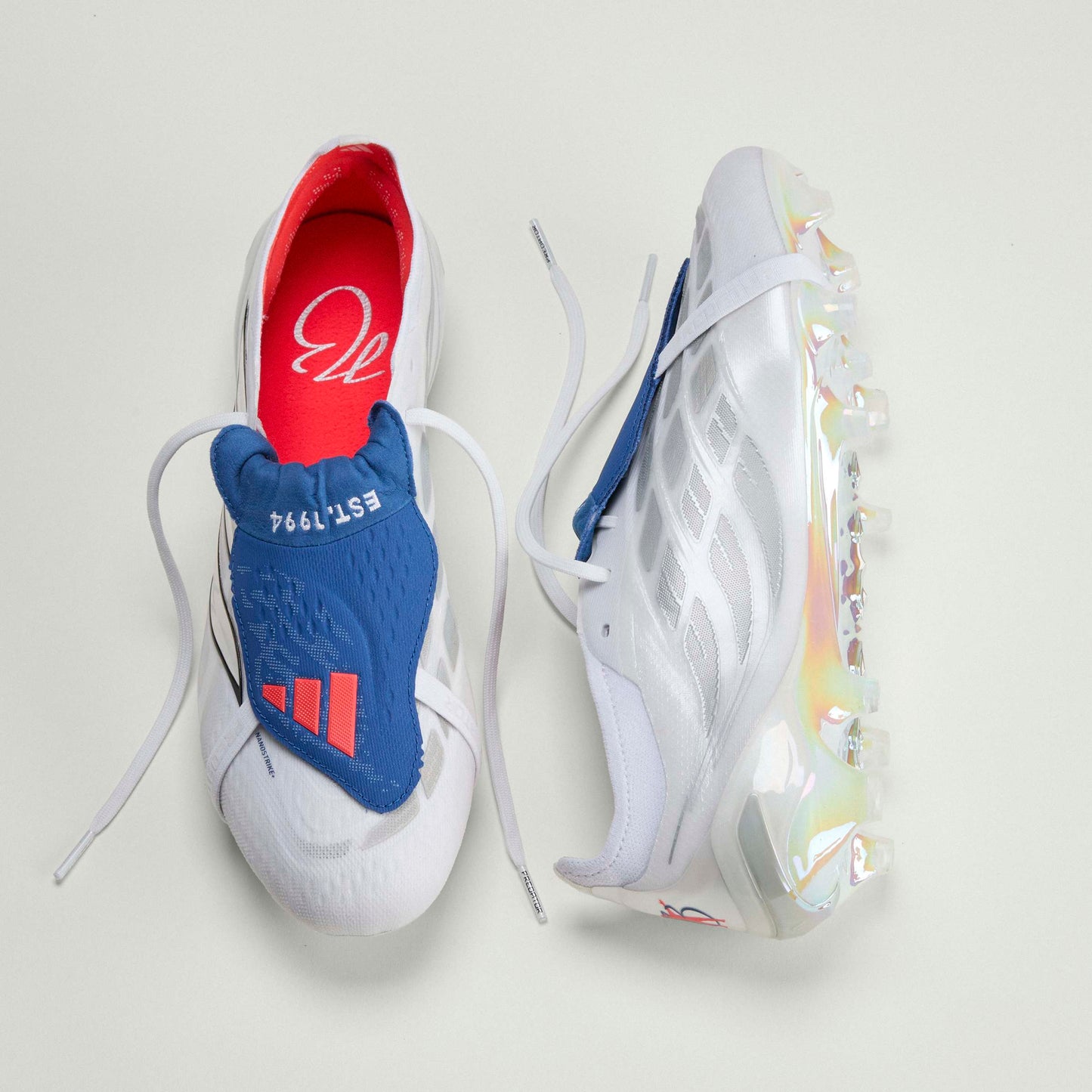 adidas Predator Elite FoldTongue FT BELLINGHAM FG Firm Ground Soccer Cleats - FTWhite /Zeromt /Royal Blue