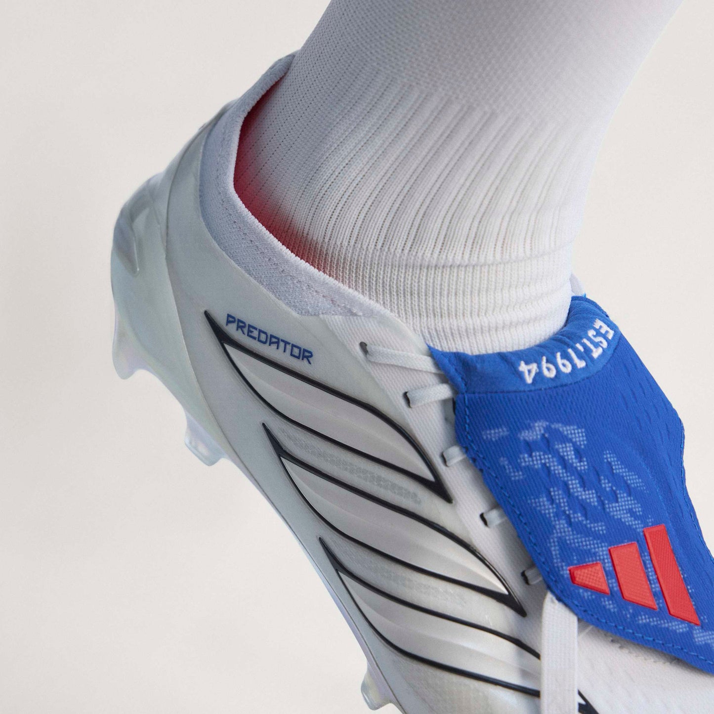 adidas Predator Elite FoldTongue FT BELLINGHAM FG Firm Ground Soccer Cleats - FTWhite /Zeromt /Royal Blue
