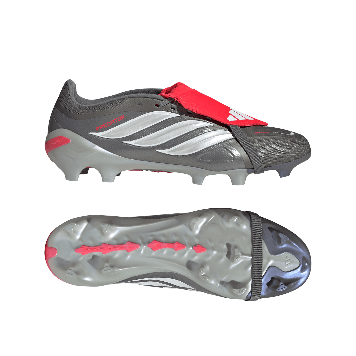adidas Predator League FT FG Firm Ground - Iron Metallic / Zero Metalic / Lucid Red