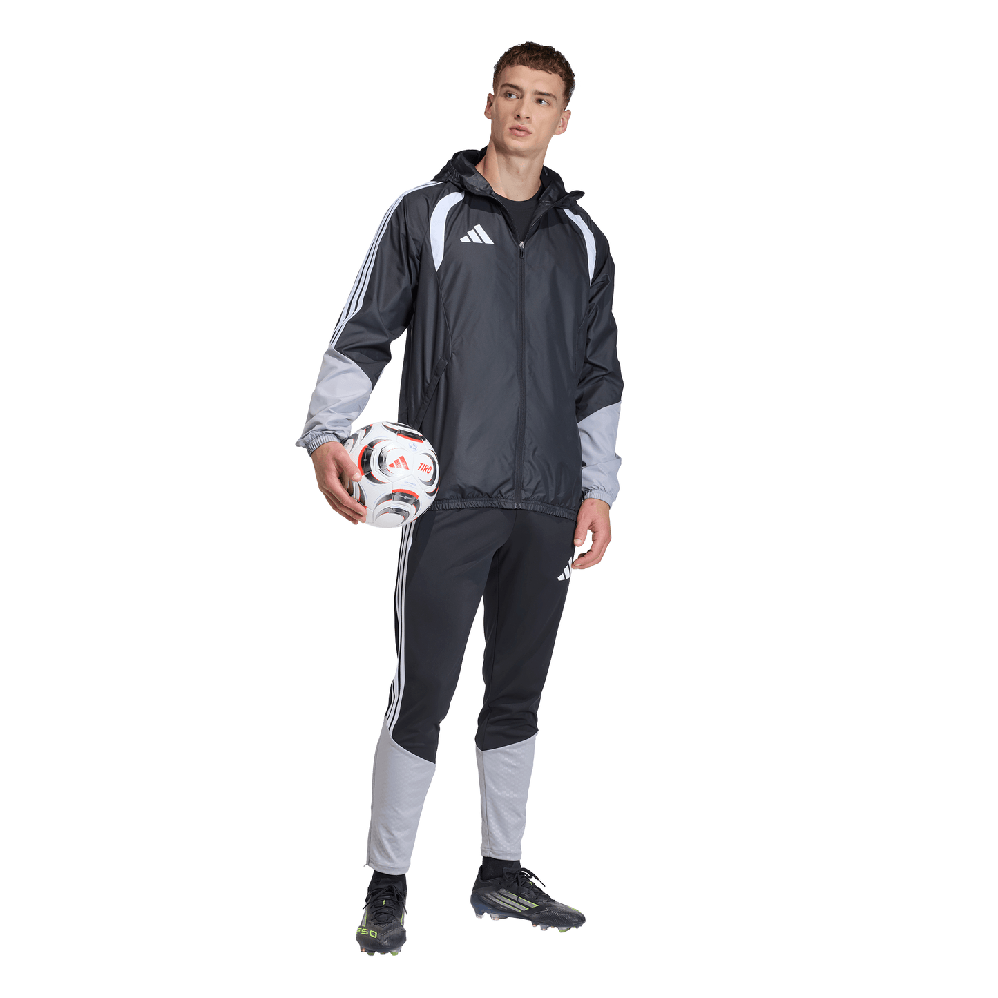 Men's adidas Tiro 26 Competition All Weather Jacket 2026 - Black/ Black/ Light Onix