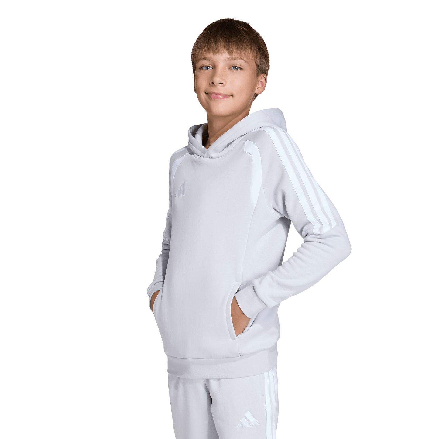 Kid's adidas Tiro 26 League Sweat Hoodie - Grey/ Team Light/ White