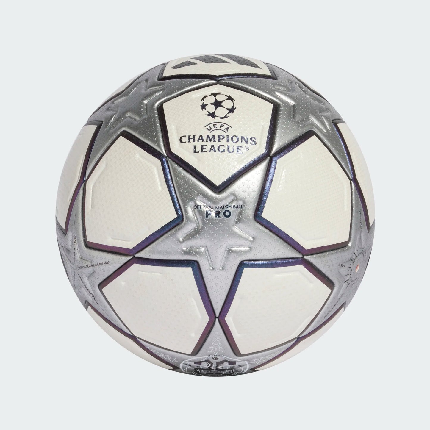 adidas UEFA Champions League 3rd Pro Soccer Ball - White/Silver Metallic