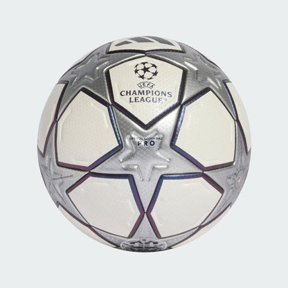 adidas UEFA Champions League 3rd Pro Soccer Ball - White/Silver Metallic