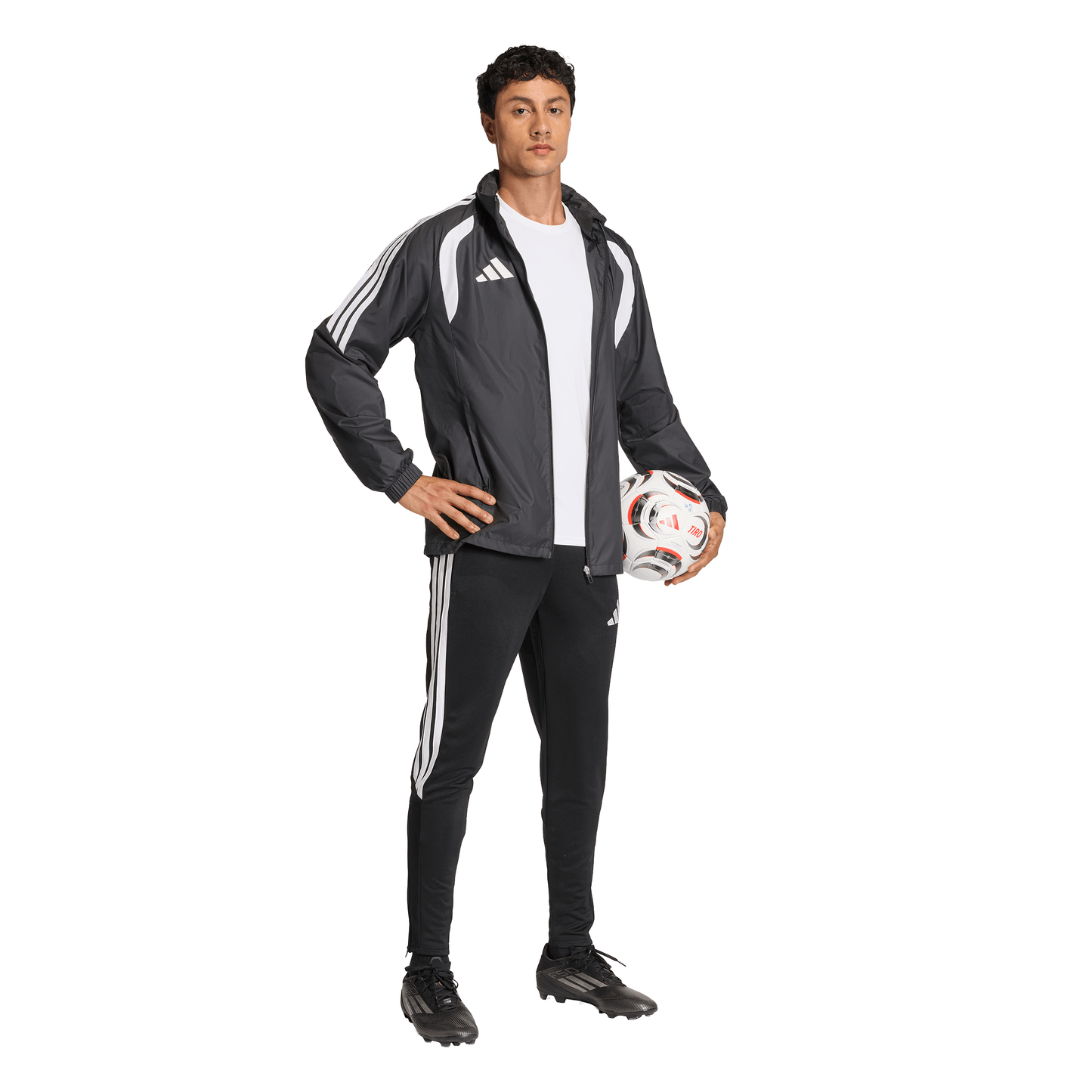 Men's adidas Tiro 26 Windbreaker - Black/ Black/ White
