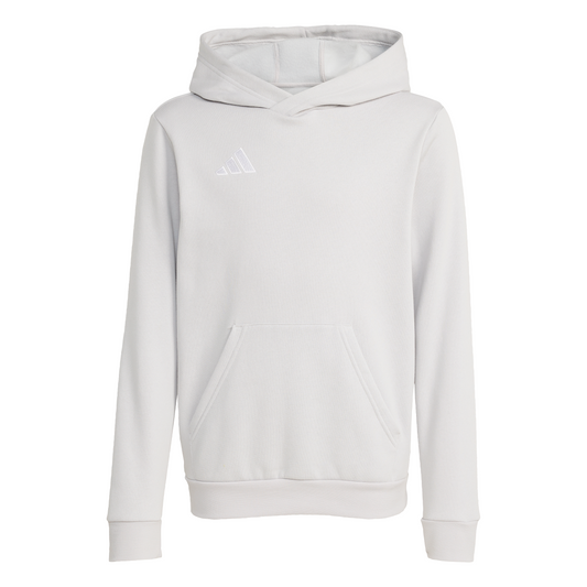 Kid's adidas Entrada 26 Hoodie - Grey/ Team Light/ White
