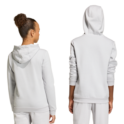 Kid's adidas Entrada 26 Hoodie - Grey/ Team Light/ White
