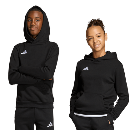 Kid's adidas Entrada 26 Hoodie - Black/ Black/ White