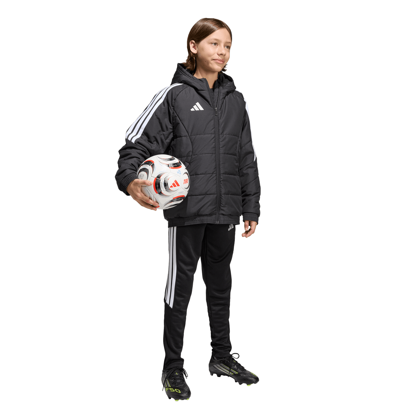 Kid's adidas Tiro 26 Winter Jacket - Black/ Black/ White