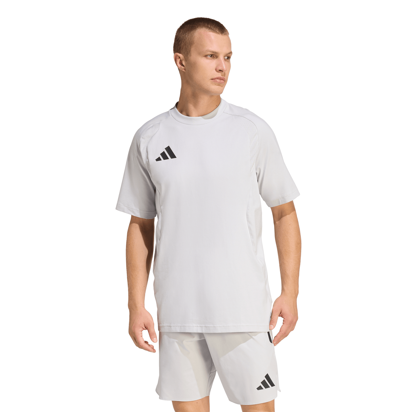 Men's adidas Tiro 26 Travel T-Shirt - Grey/ Team Light/ Black