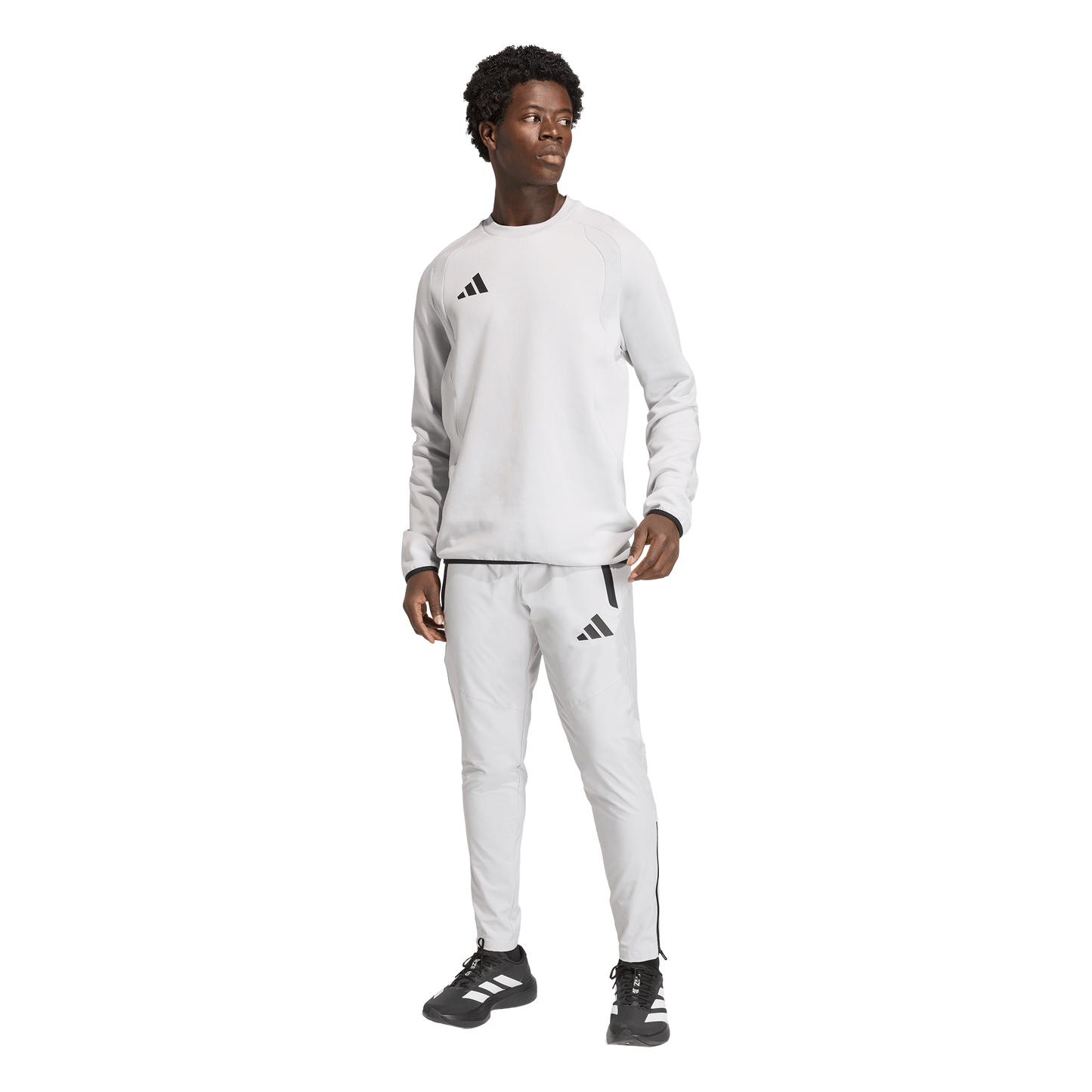 Men's adidas	Tiro Travel Crew Sweatshirt - Grey/ Team Light/ Black