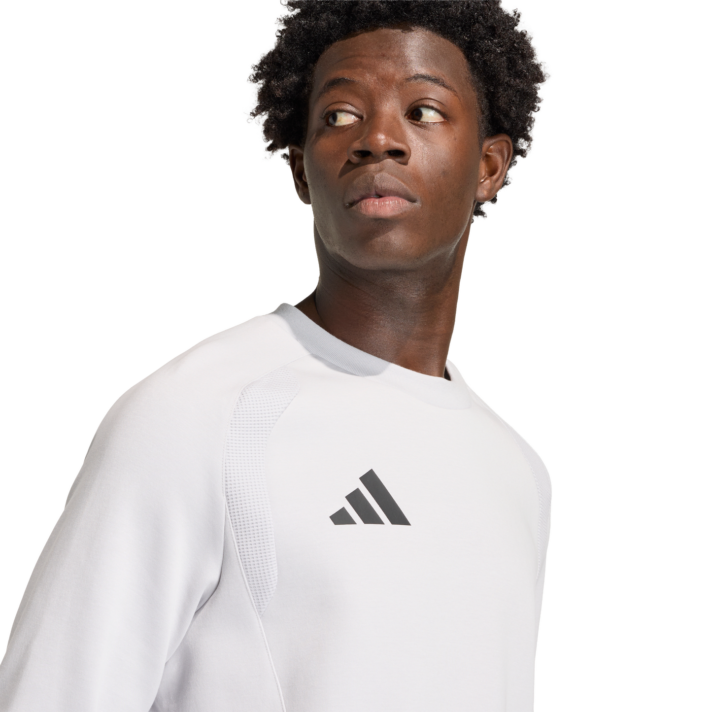 Men's adidas	Tiro Travel Crew Sweatshirt - Grey/ Team Light/ Black