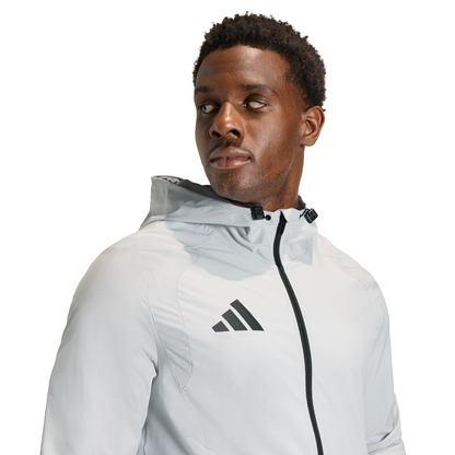 Men's adidas	Tiro Travel Windbreaker Jacket - Grey/ Team Light/ Black
