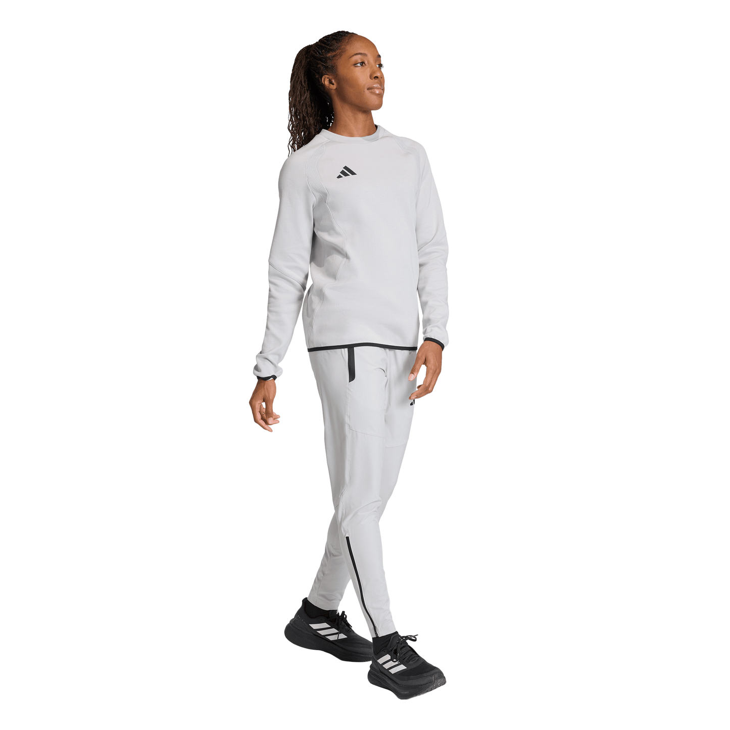 Women's adidas Tiro Travel Woven Tracksuit Bottoms - Grey/ Black