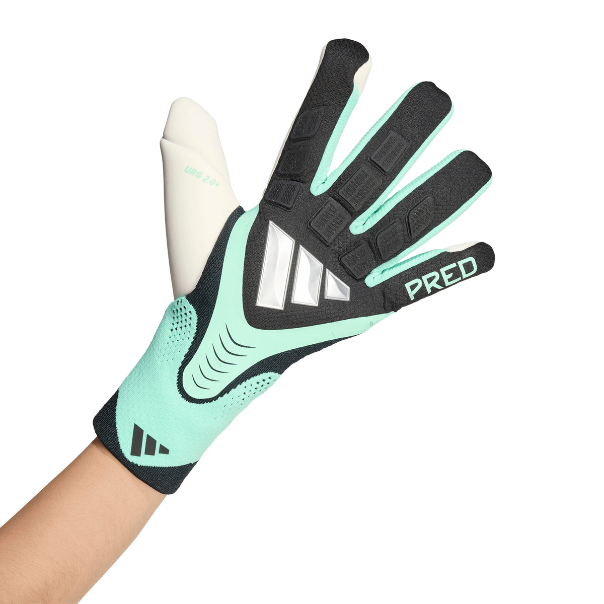 adidas Predator Goal Keeper Pro Hybrid Gloves - Black/ Pulse Mint/ Silver Metallic