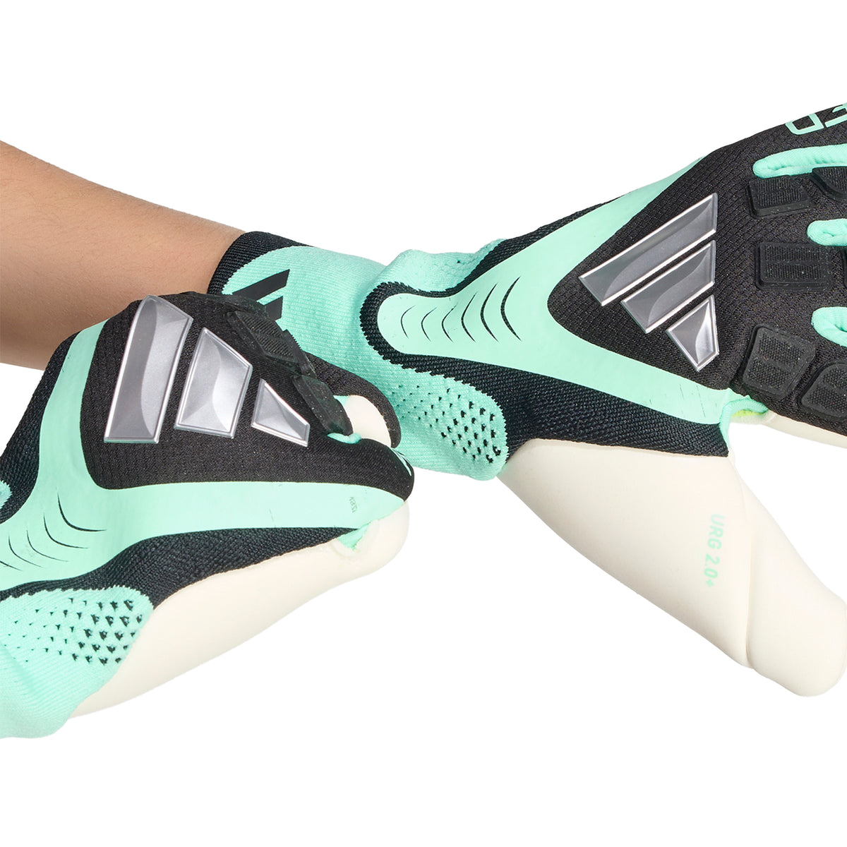 adidas Predator Goal Keeper Pro Hybrid Gloves - Black/ Pulse Mint/ Silver Metallic