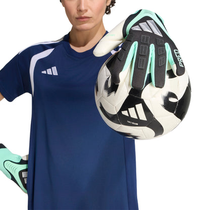 adidas Predator Goal Keeper Pro Hybrid Gloves - Black/ Pulse Mint/ Silver Metallic
