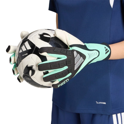 adidas Predator Goal Keeper Pro Hybrid Gloves - Black/ Pulse Mint/ Silver Metallic