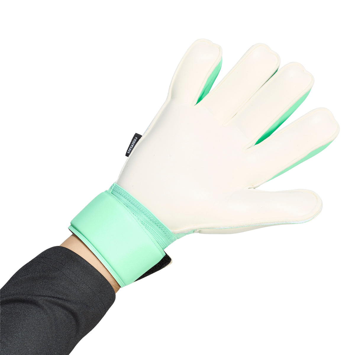 adidas Predator Match Fingersave Gloves - Black/ Pulse Mint/ Silver Metallic