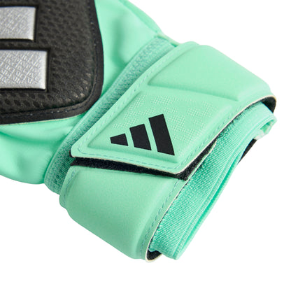 adidas Predator Match Fingersave Goalkeeper Gloves Kids - White/ Pulse Mint/ Silver Met