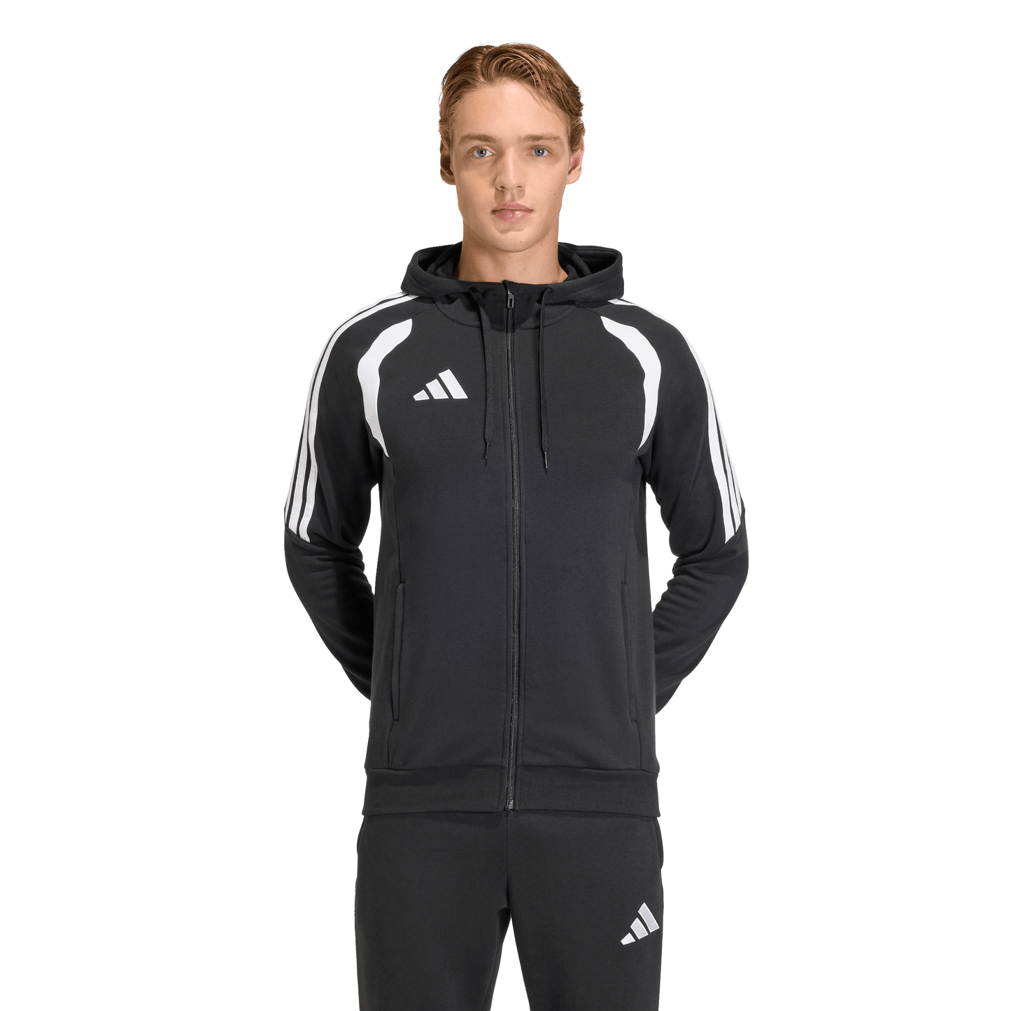 Men's adidas	Tiro 26 League Sweat Full Zip Hoodie- Black/ Black/ White