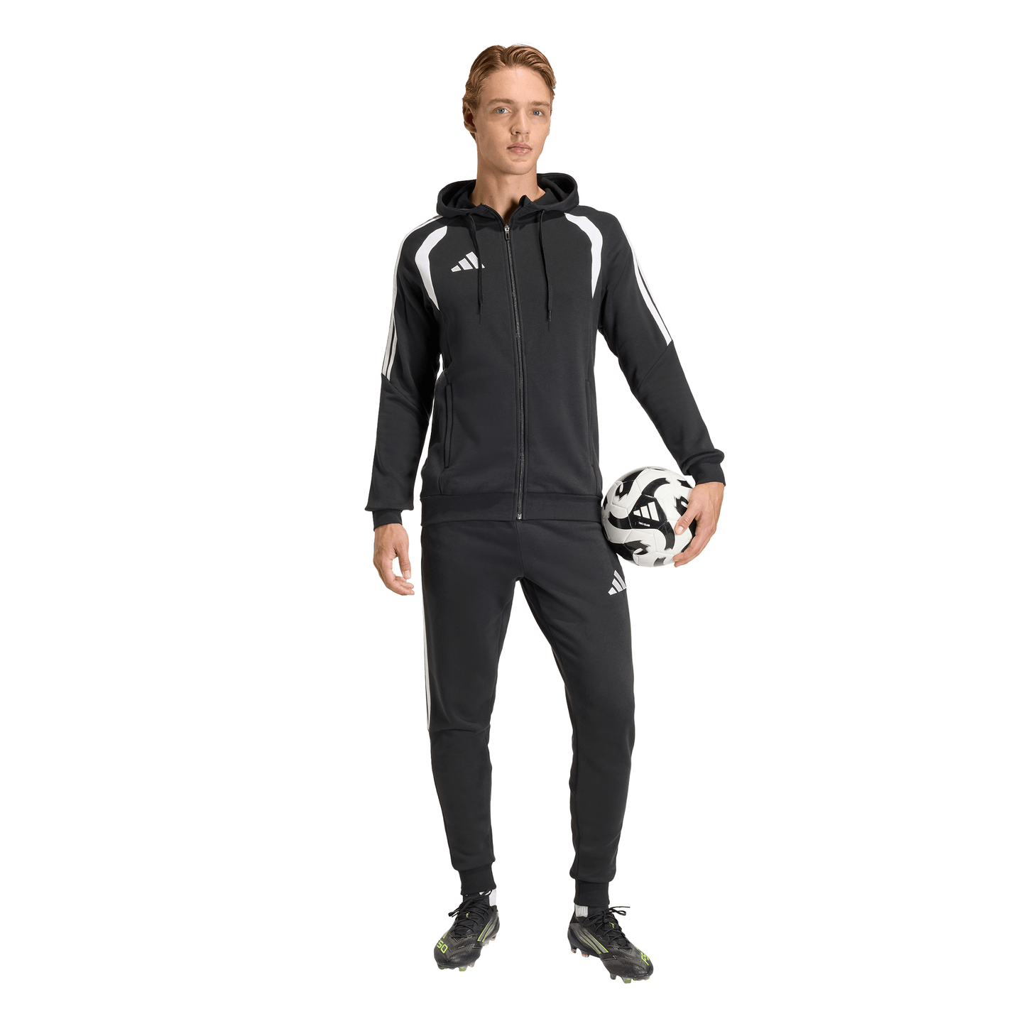Men's adidas	Tiro 26 League Sweat Full Zip Hoodie- Black/ Black/ White