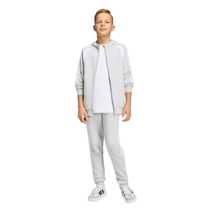 Kid's adidas Tiro 26 League Sweat Full Zip Hoodie- Grey/ Team Light/ Black