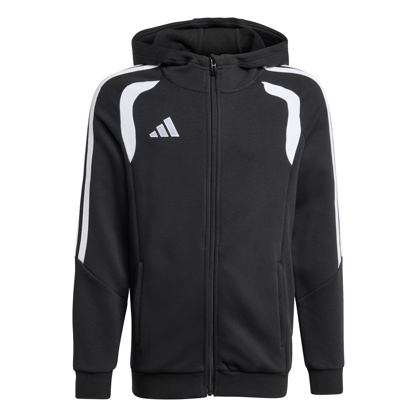 Kid's adidas Tiro26 League Sweat Full Zip Hoodie- Black/ Black/ White