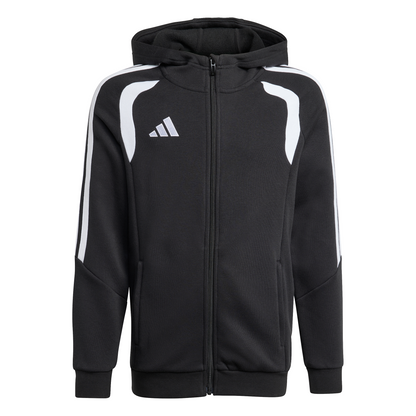 Kid's adidas Tiro26 League Sweat Full Zip Hoodie- Black/ Black/ White