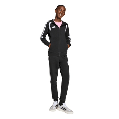 Kid's adidas Tiro26 League Sweat Full Zip Hoodie- Black/ Black/ White