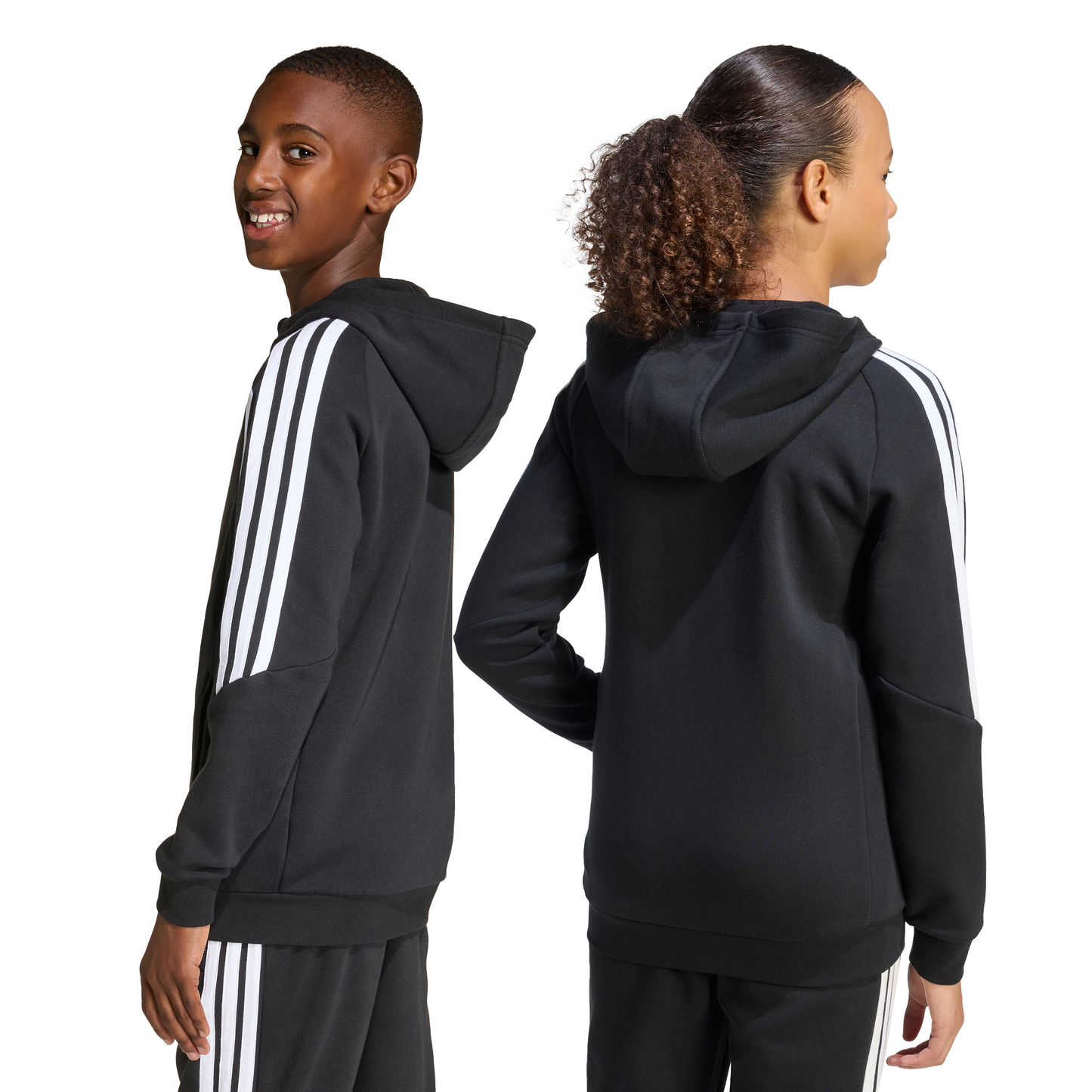 Kid's adidas Tiro26 League Sweat Full Zip Hoodie- Black/ Black/ White