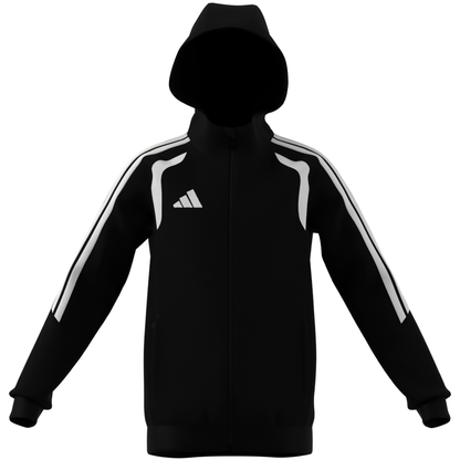 Kid's adidas Tiro26 League Sweat Full Zip Hoodie- Black/ Black/ White