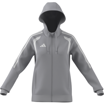 Women's adidas Tiro 26 League Sweat Full Zip Hoodie- Grey/ Team Light/ White