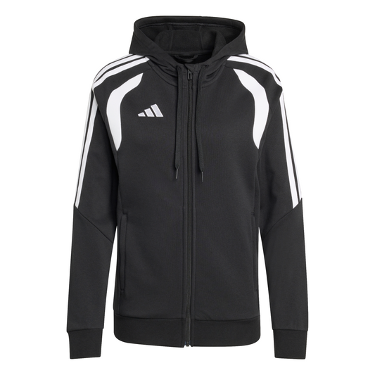 Women's adidas Tiro 26 League Sweat Full Zip Hoodie- Black/ Black/ White