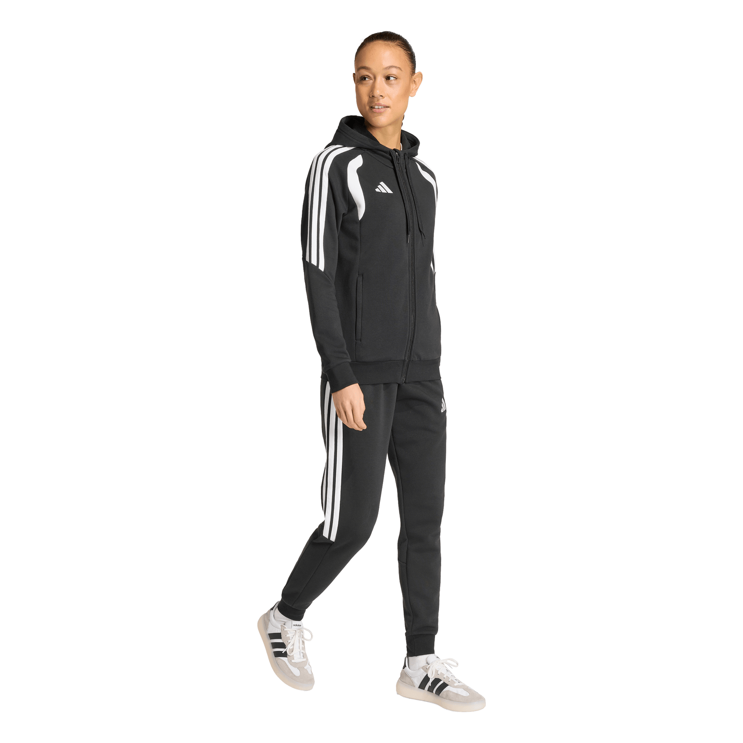 Women's adidas Tiro 26 League Sweat Full Zip Hoodie- Black/ Black/ White