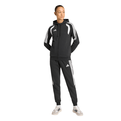 Women's adidas Tiro 26 League Sweat Full Zip Hoodie- Black/ Black/ White