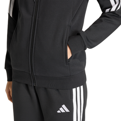 Women's adidas Tiro 26 League Sweat Full Zip Hoodie- Black/ Black/ White