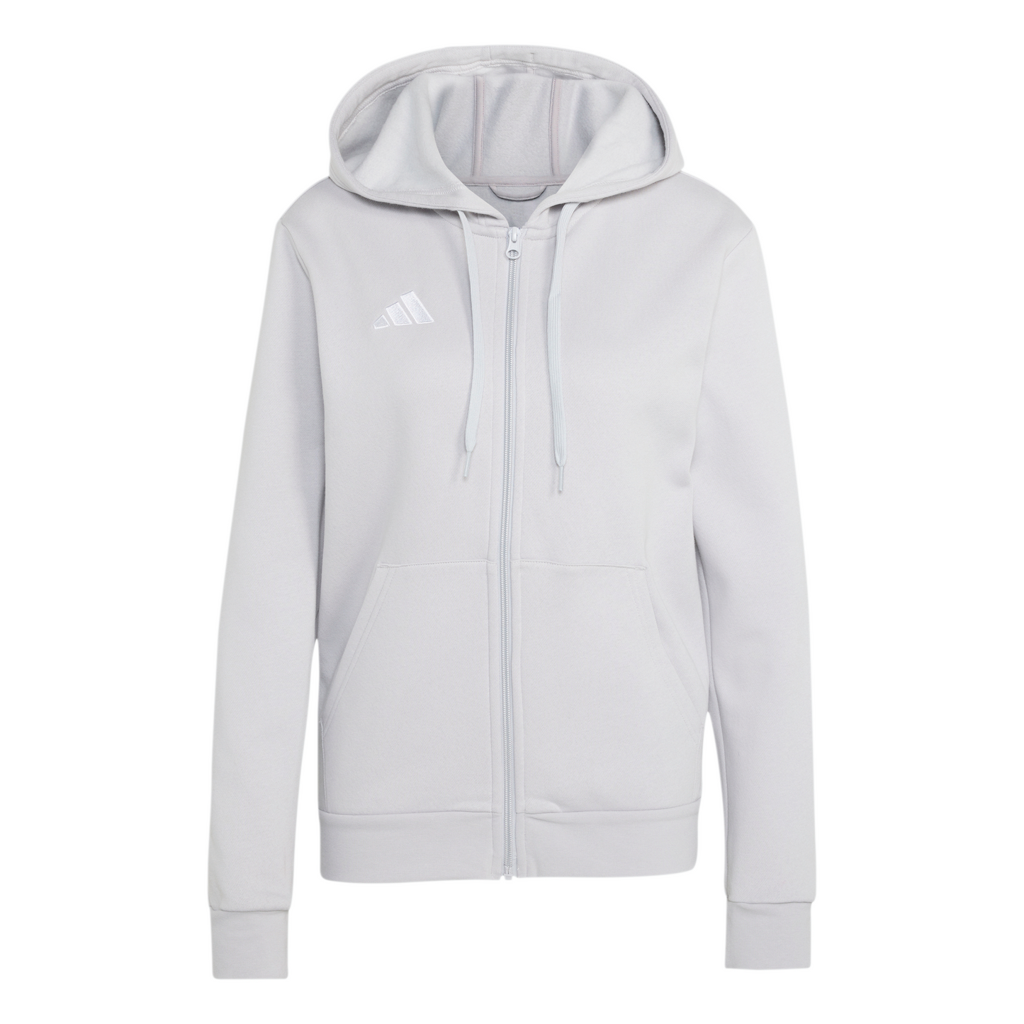 Women's adidas Entrada 26 Full Zip Hoodie- Grey/ Team Light/ White