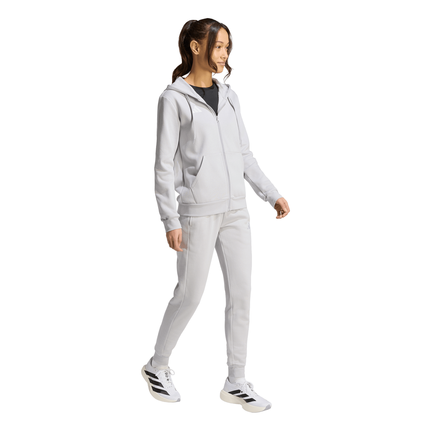 Women's adidas Entrada 26 Full Zip Hoodie- Grey/ Team Light/ White